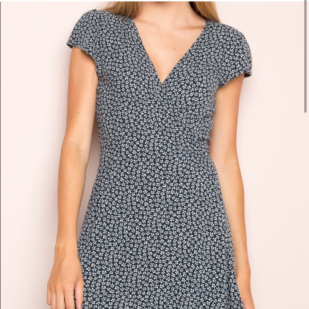 Floral wrap tie dress